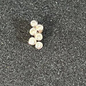 Vintage Sterling Silver‎ and Rhinestone Pendant Charm 925 Silver